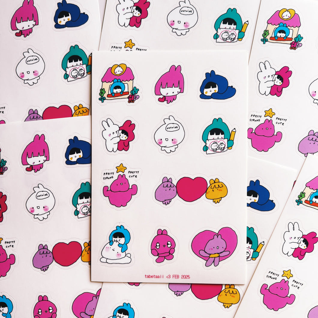 Bunny Power Clear Sticker Sheet