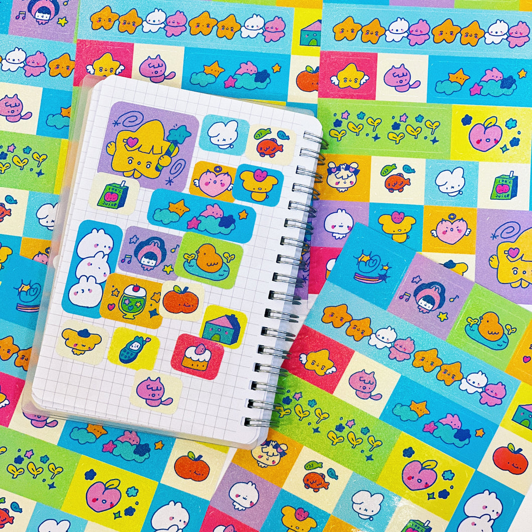 Colorful Tabe Icons  Sticker Sheet