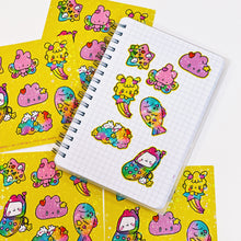 Load image into Gallery viewer, Sparkle Rainbow things sticker sheet
