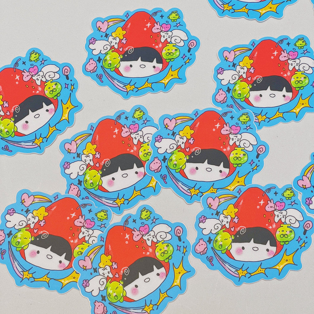 Strawberry girl sticker