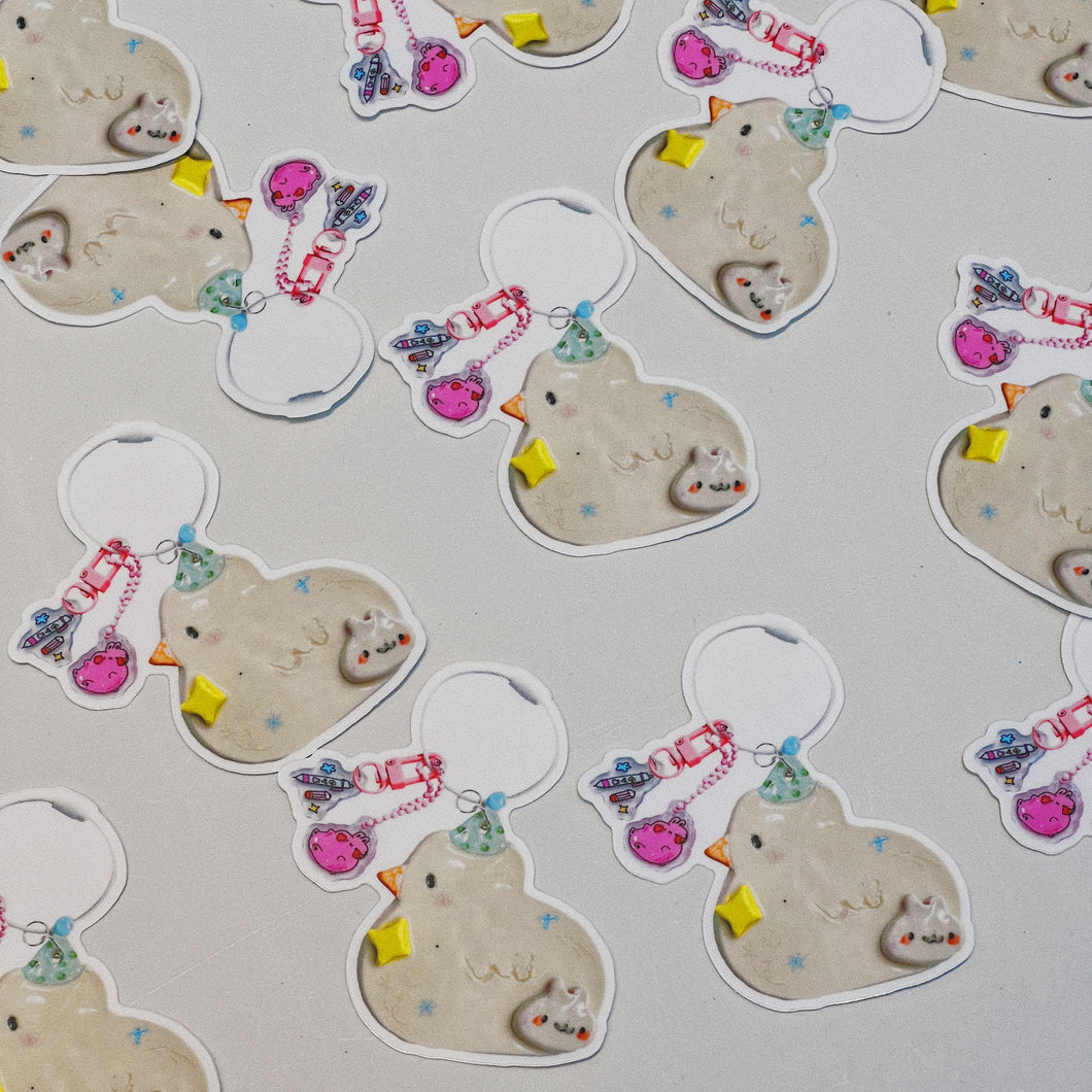 ceramic duck charm sticker