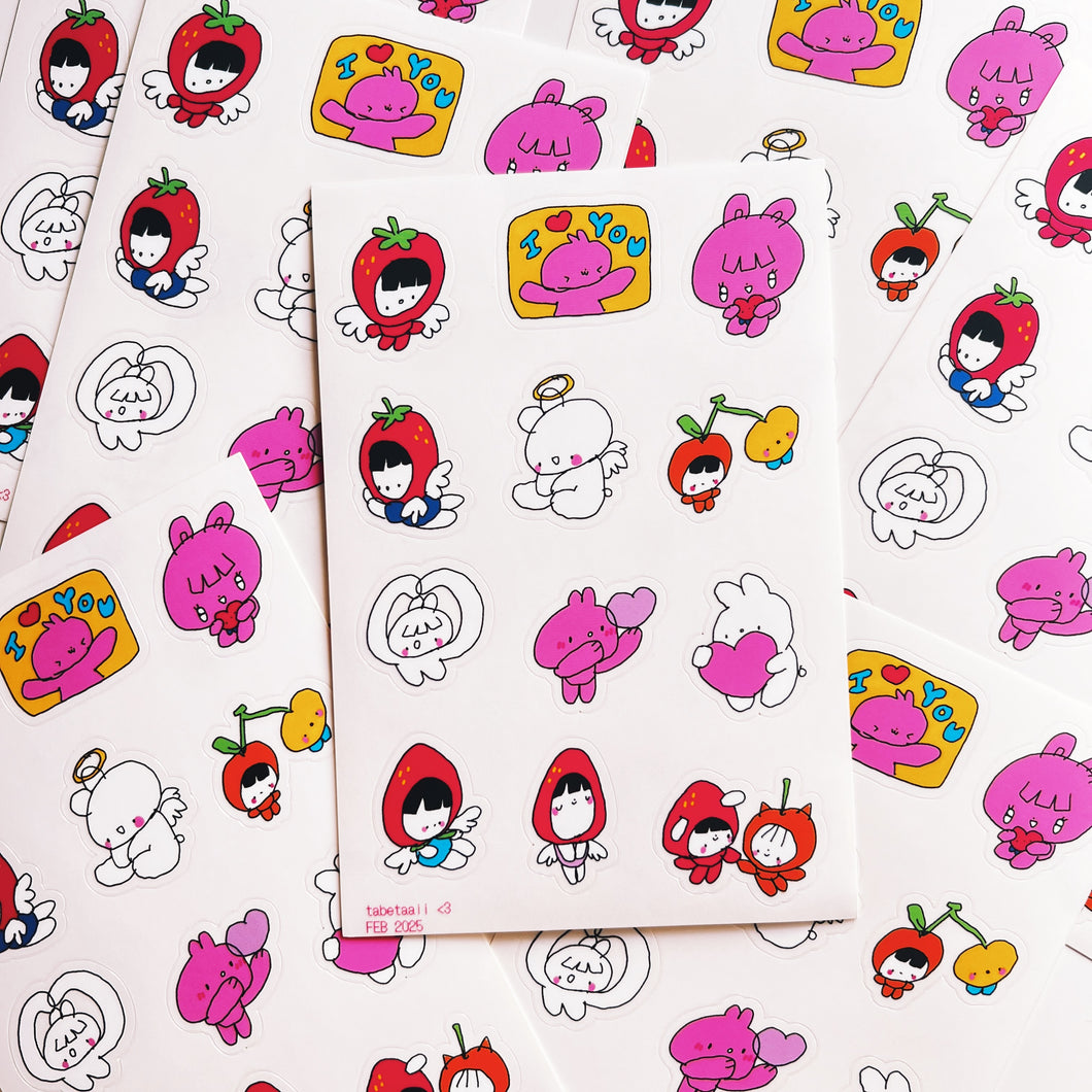 Strawberry Friends Clear Sticker Sheet