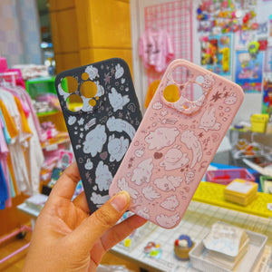 Pink/Black Floating Bunny Phone Case