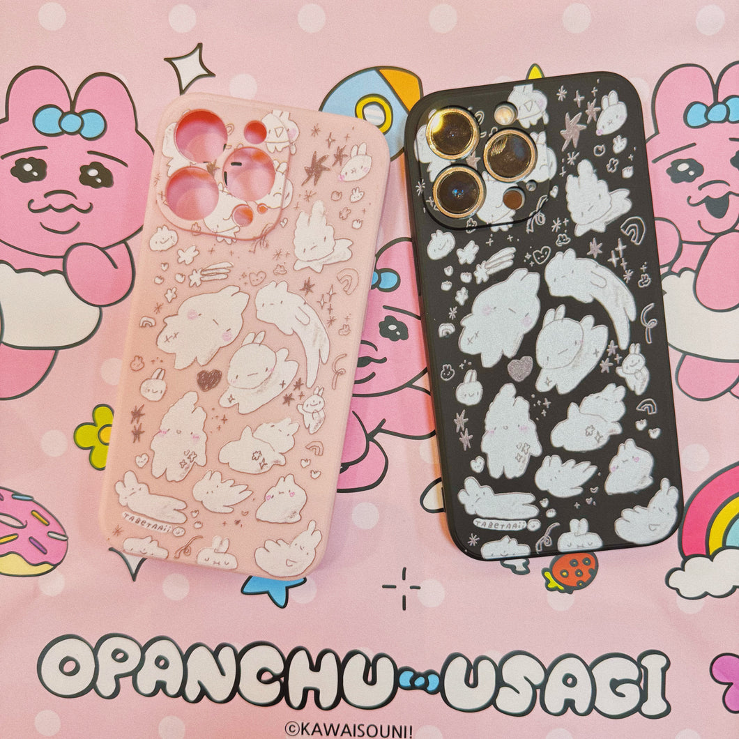 Pink/Black Floating Bunny Phone Case