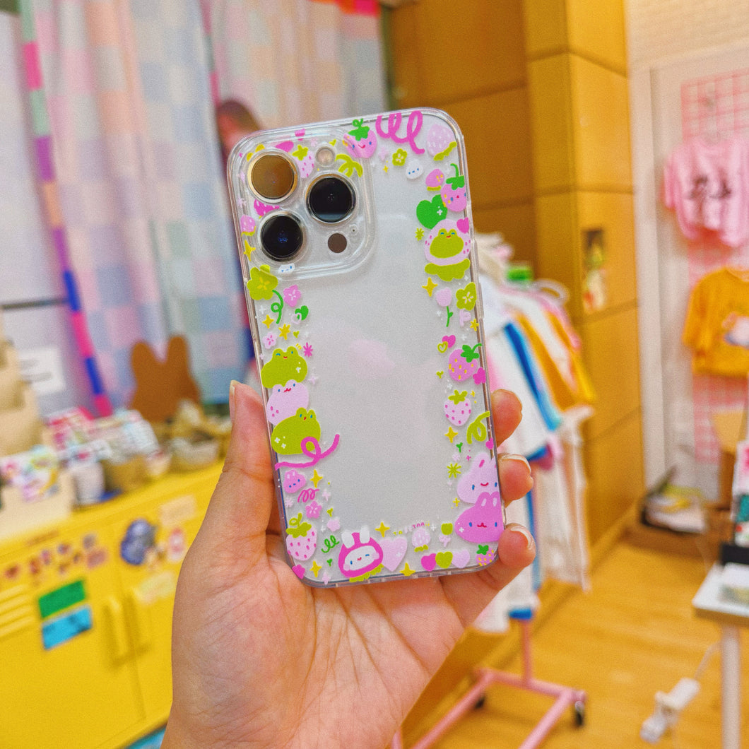 PinkBUn GreenFrog Deco Phone Case