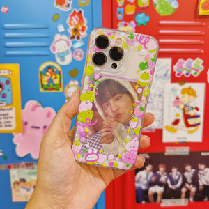 PinkBUn GreenFrog Deco Phone Case