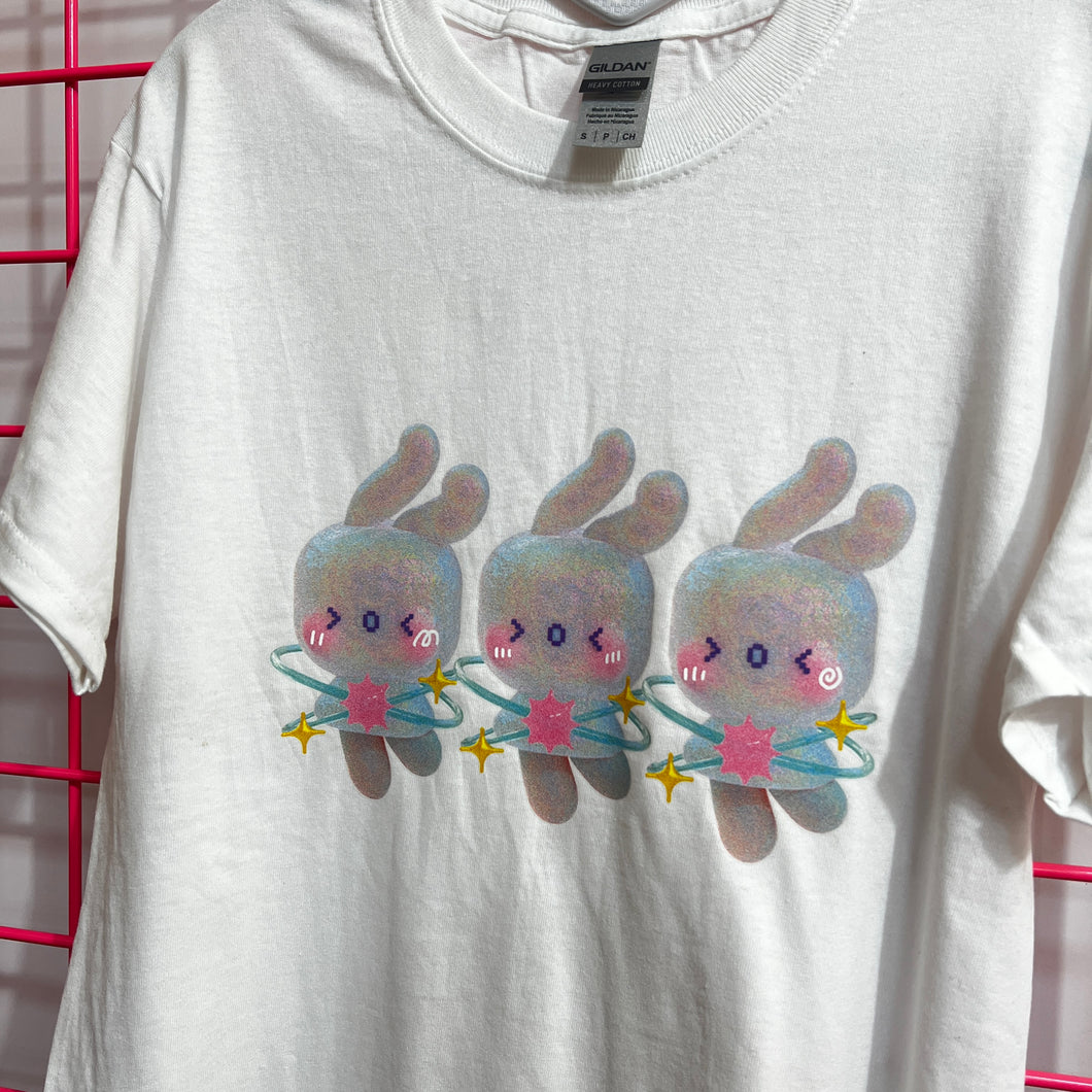 WHITE space bunny shirt