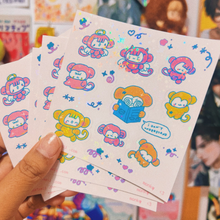 Load image into Gallery viewer, Sparkle Monkey Sticker Sheet
