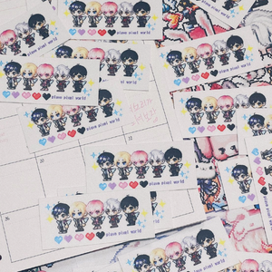 Plave Pixel World Sticker